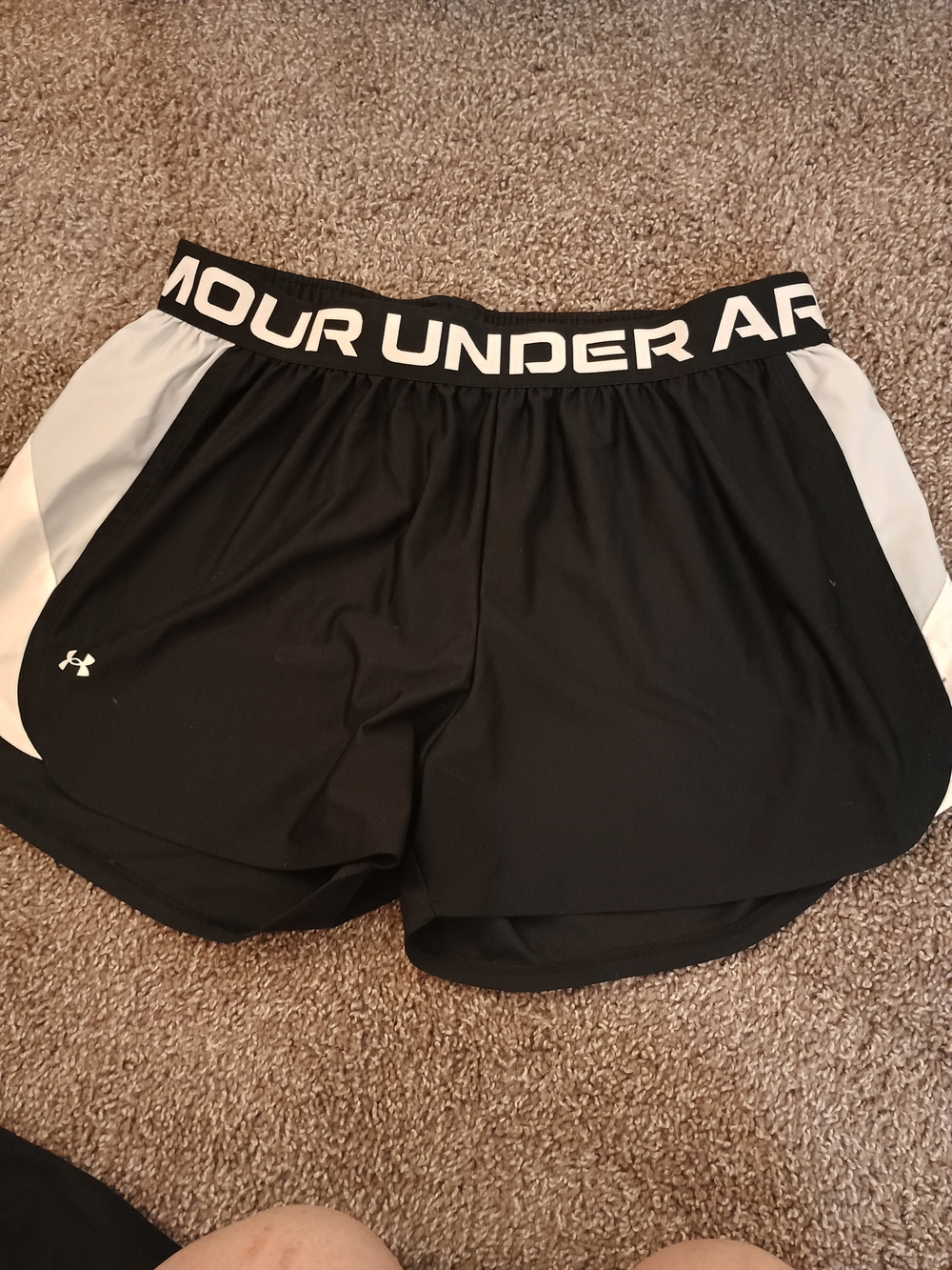 Under Armour Black with White Panels Women's Athletic Shorts